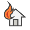 Burning house icon